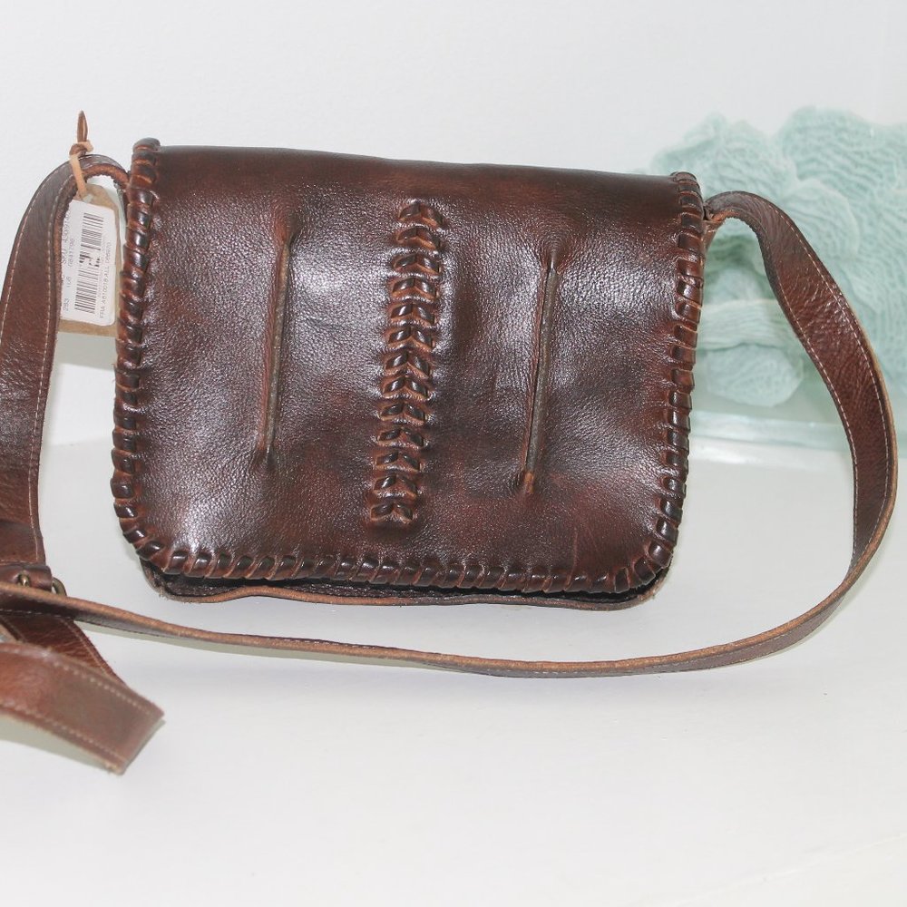 REDUCED PRICE NWT Bed Stu Leather Crossbody Messenger Bag Purse Chocolate Brown